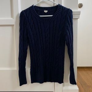 J.Crew Navy Blue cable knit sweater